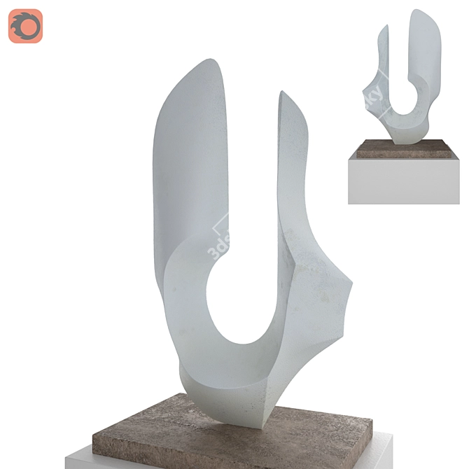 Elegant Abstract Sculpture by Anatchkov 3D model image 3