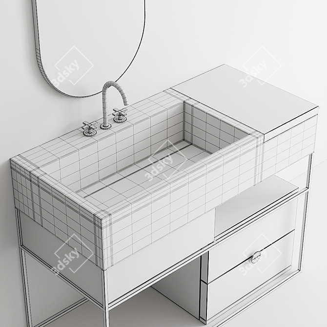 Italgraniti ACQUA C Set 1 Vanity 3D model image 5