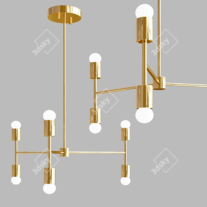 Adel 3 Brass Ceiling Canopy: 4.75" Diameter, 31" Overall 3D model image 1