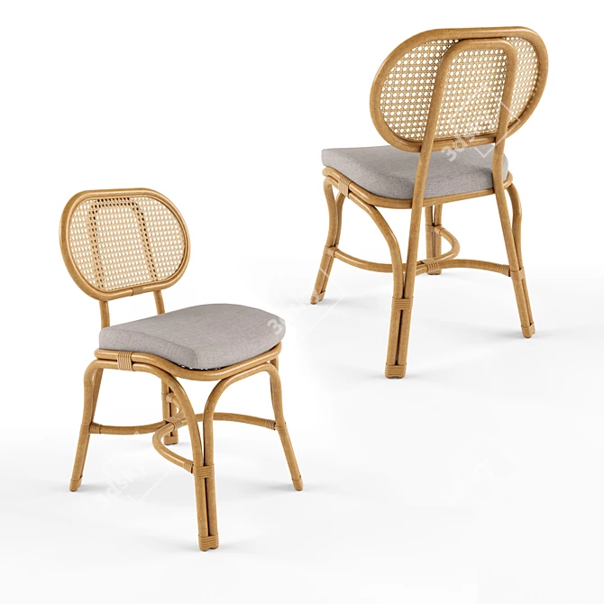 Vintage Bentwood Thonet Chair 3D model image 2
