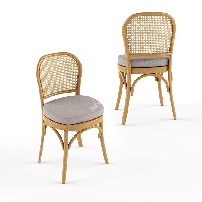 Vintage Bentwood Thonet Chair 3D model image 3