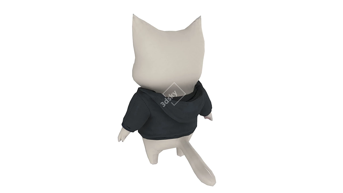 Kawaii Cat Polygon Mesh 3D model image 8