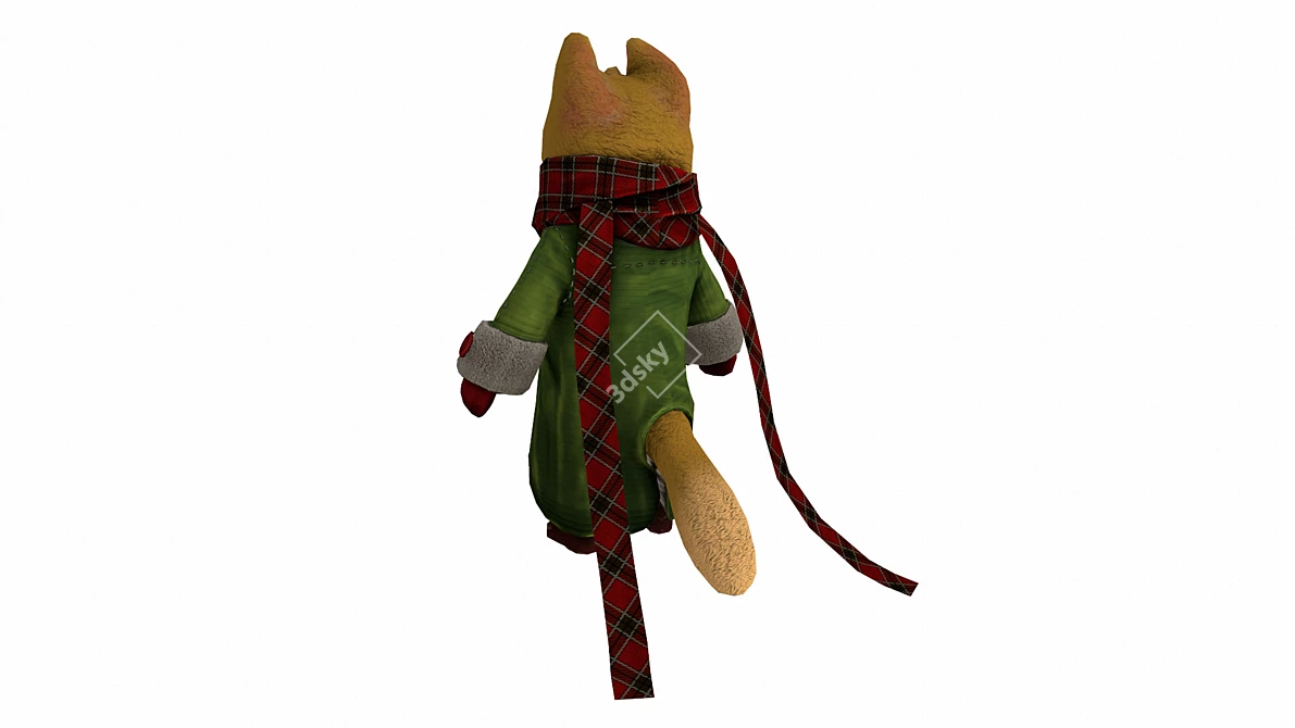 Low-Poly Cat Model | Stylized Scarf 3D model image 8