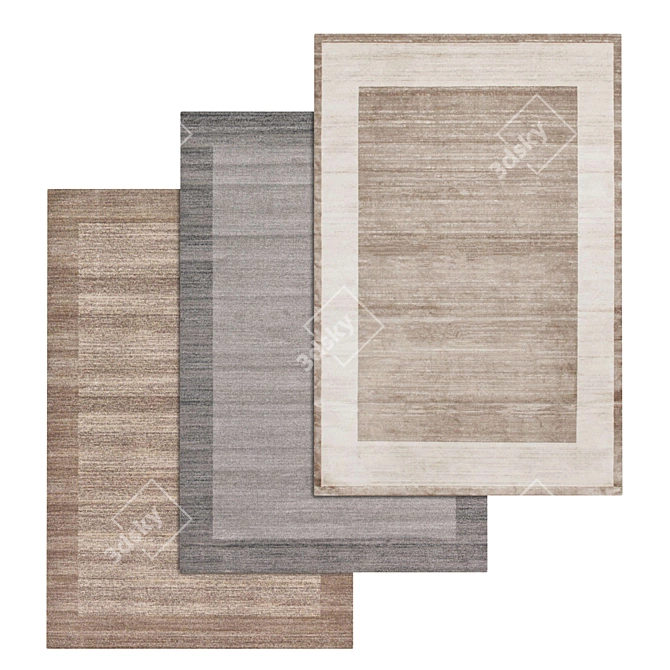 Luxury Carpet Set: High-Quality Textures. 3D model image 1