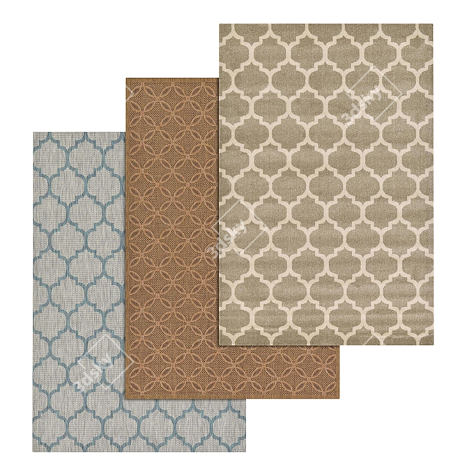 Premium Rug Set: Versatile Textures & Stunning Details! 3D model image 1