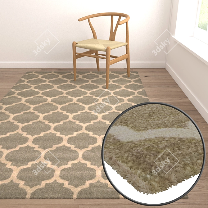 Premium Rug Set: Versatile Textures & Stunning Details! 3D model image 5