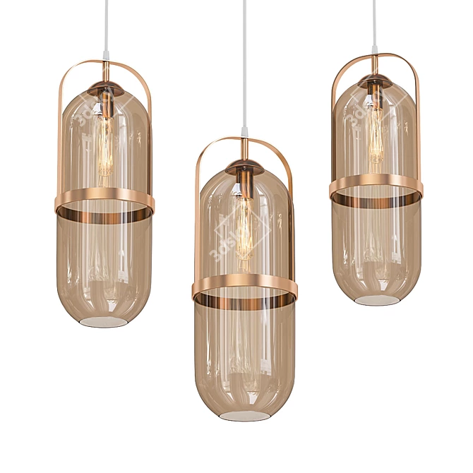 Scandinavian Glass Pendant Light 3D model image 1