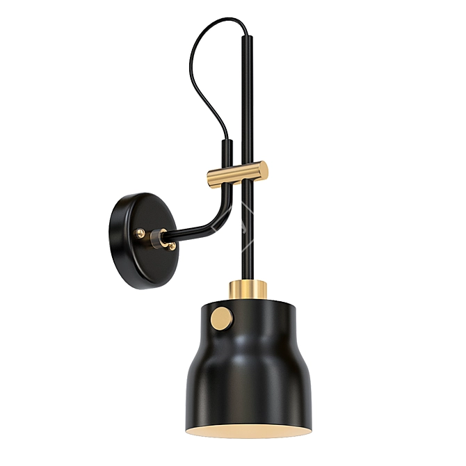 Adjustable Industrial Style Wall Lamp 3D model image 1