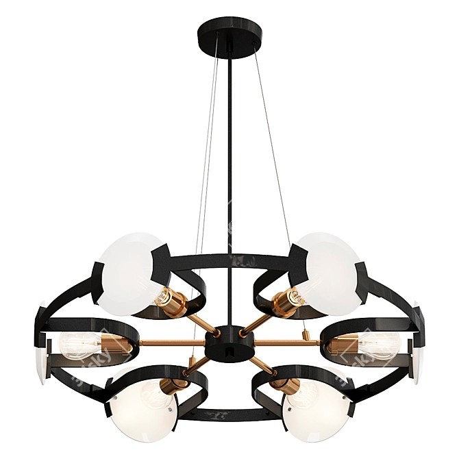 Modern Lens Chandelier 3D model image 1