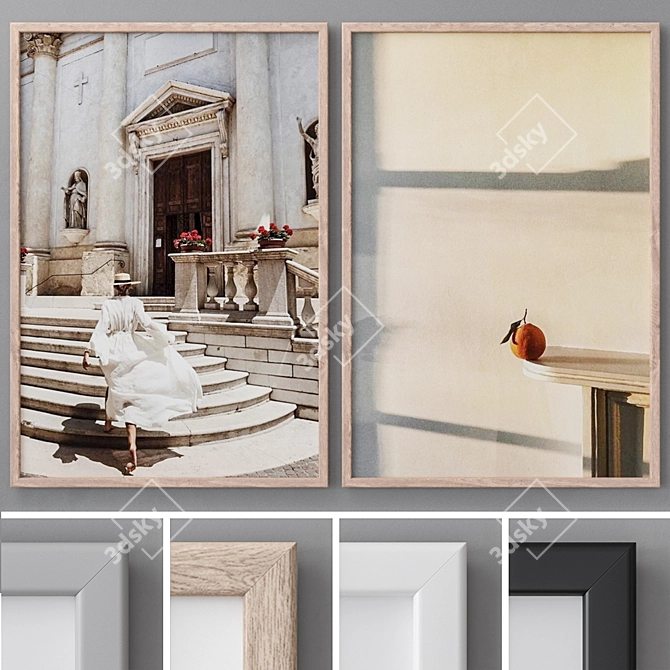 Modern Abstract Photo Frames Set 3D model image 1