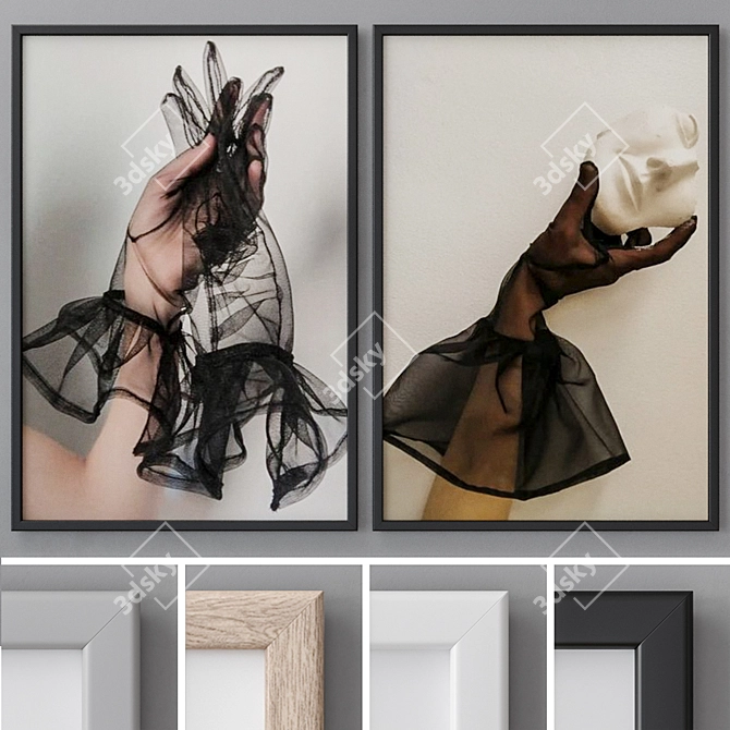 Modern Abstract Photo Frames Set 3D model image 1