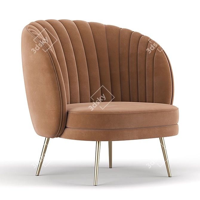 Elegant Barrel Chair: Sophisticated and Stylish 3D model image 3