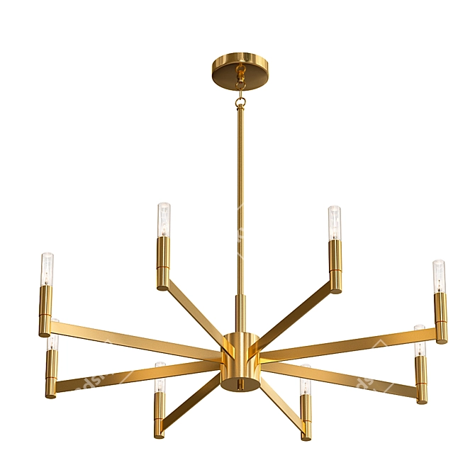 Sophisticated Square Chandelier - 8 Lights 3D model image 1