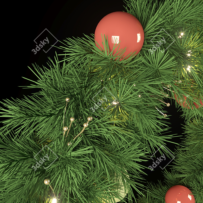 Festive Holiday Wreath Love 3D model image 2