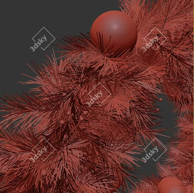 Festive Holiday Wreath Love 3D model image 4