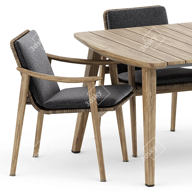 Fynn Outdoor Chair & Dining Table: Stylish Design by Minotti 3D model image 2