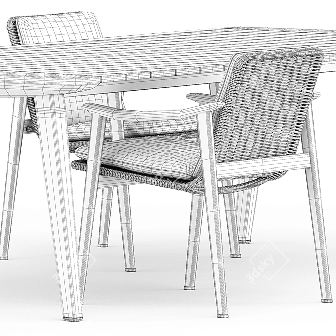 Fynn Outdoor Chair & Dining Table: Stylish Design by Minotti 3D model image 5