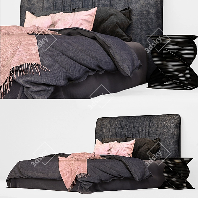 Sleek Modern Bed Design 3D model image 2