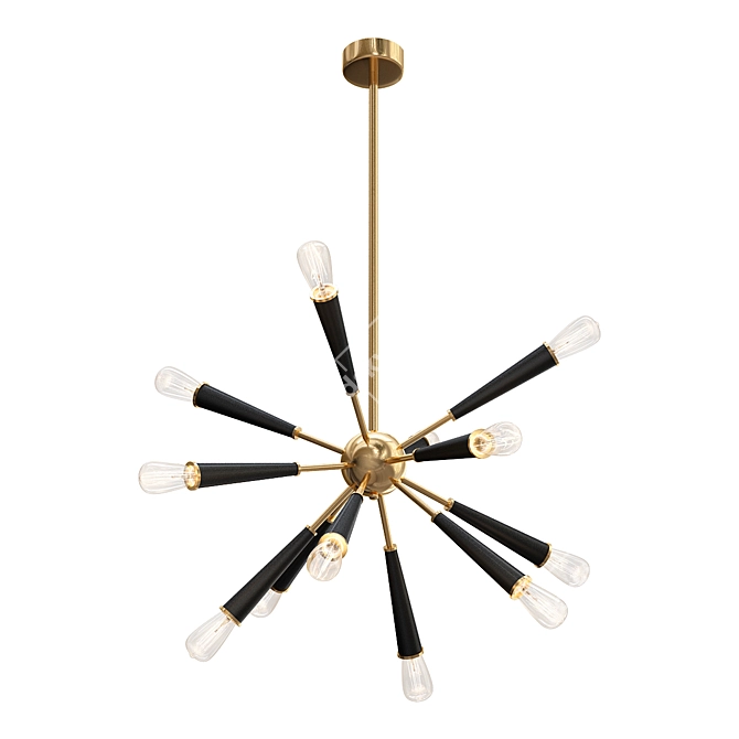 Stylish Starburst Chandelier 3D model image 1