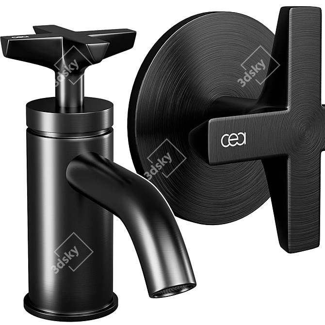 Elegant Cross Faucets Collection 3D model image 3