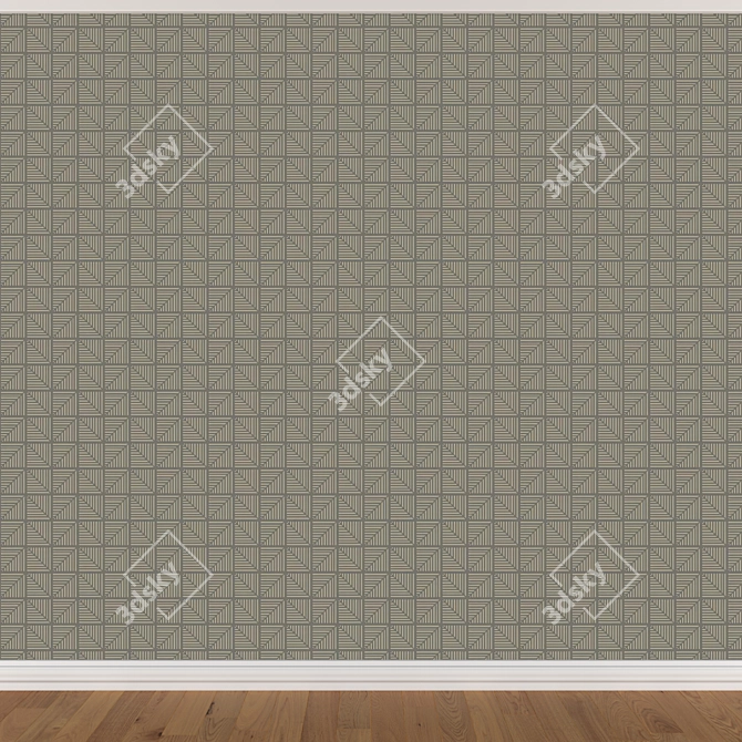 Seamless Wallpaper Set: 3 Color Options 3D model image 2