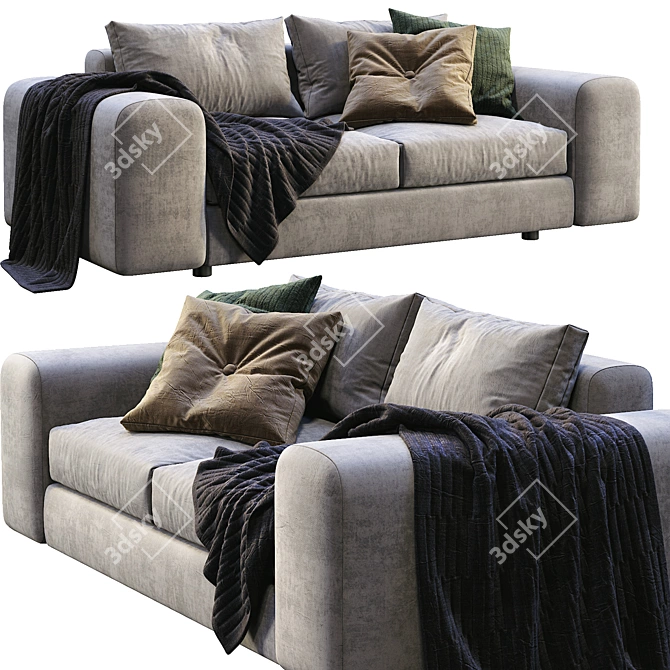 Minimalist Low_Land Sofa by Arflex 3D model image 2