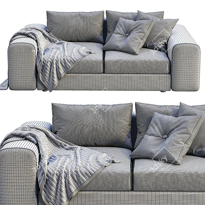 Minimalist Low_Land Sofa by Arflex 3D model image 5