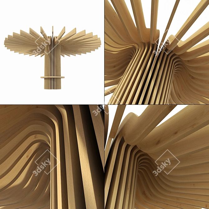 Parametric Ring Column Decor 3D model image 1