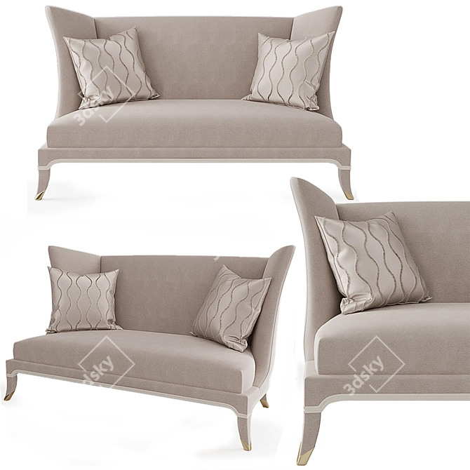 Modern Double Date Sofa 3D model image 1