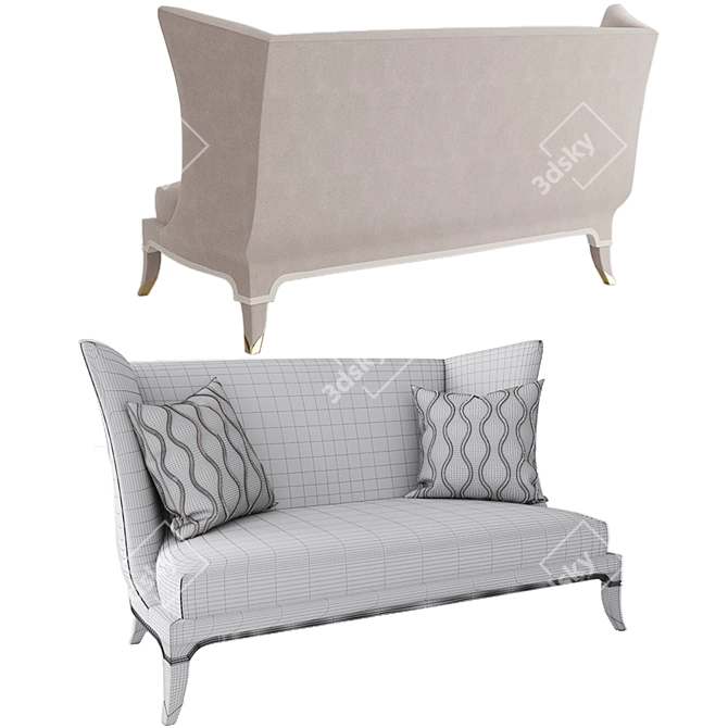 Modern Double Date Sofa 3D model image 4