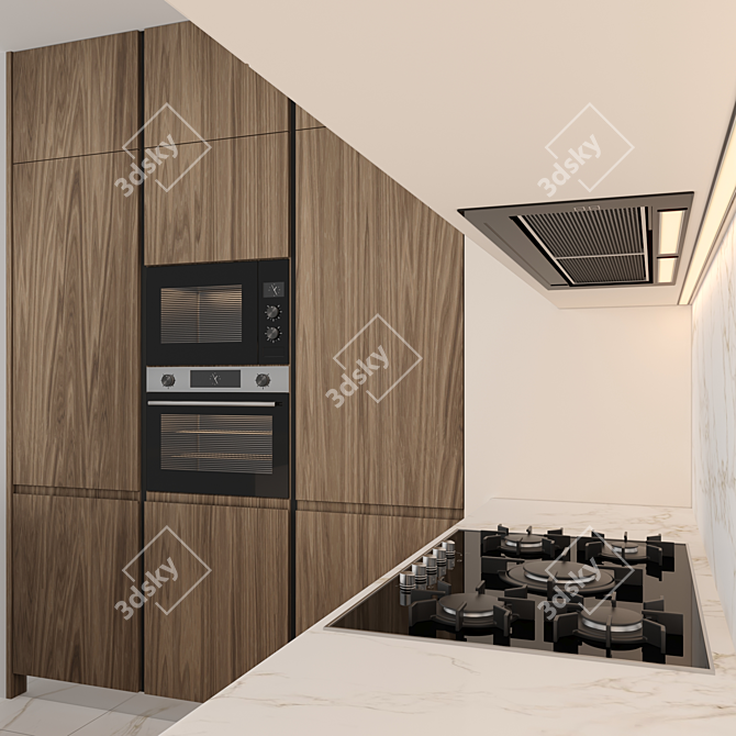 Modern Island Kitchen: Versatile and High-Quality 3D model image 3