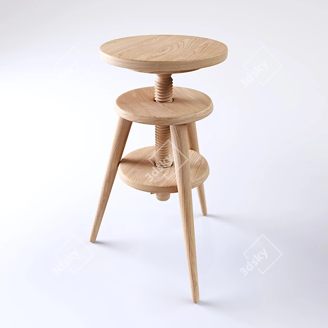 Adjustable Height Bar Stool: Evolutiva 3D model image 3