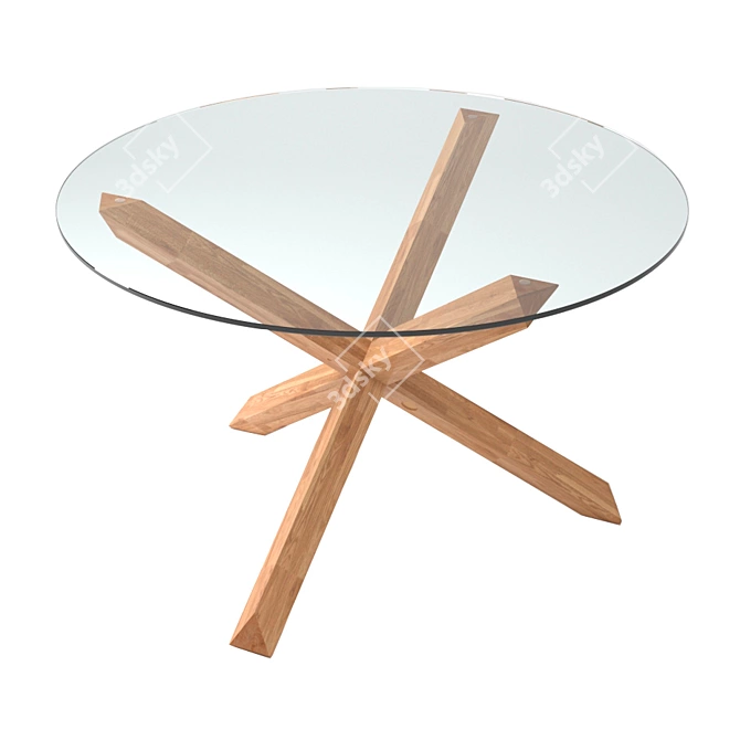 Elegant AGERBY Round Glass Dining Table 3D model image 5