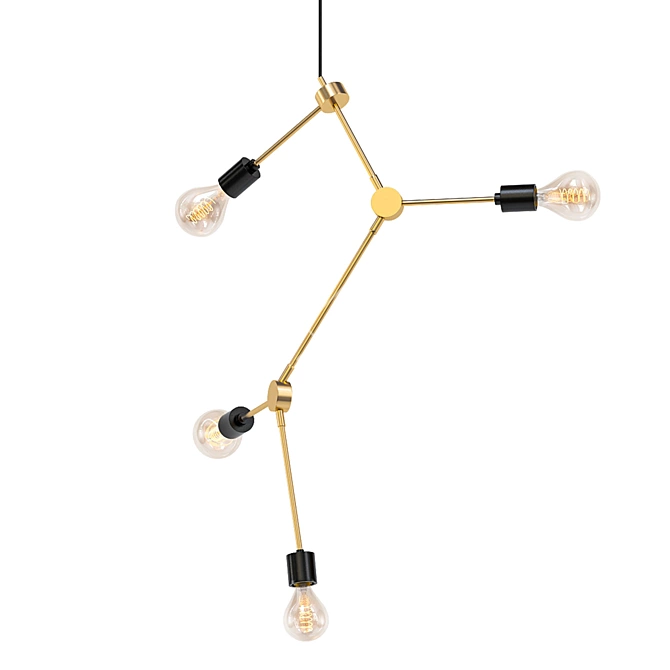 Elegant Brass Franklin Chandelier 3D model image 1