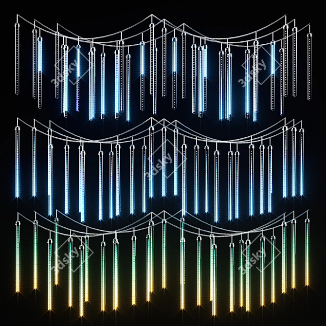 Frosty Icicle Garland 3D model image 1