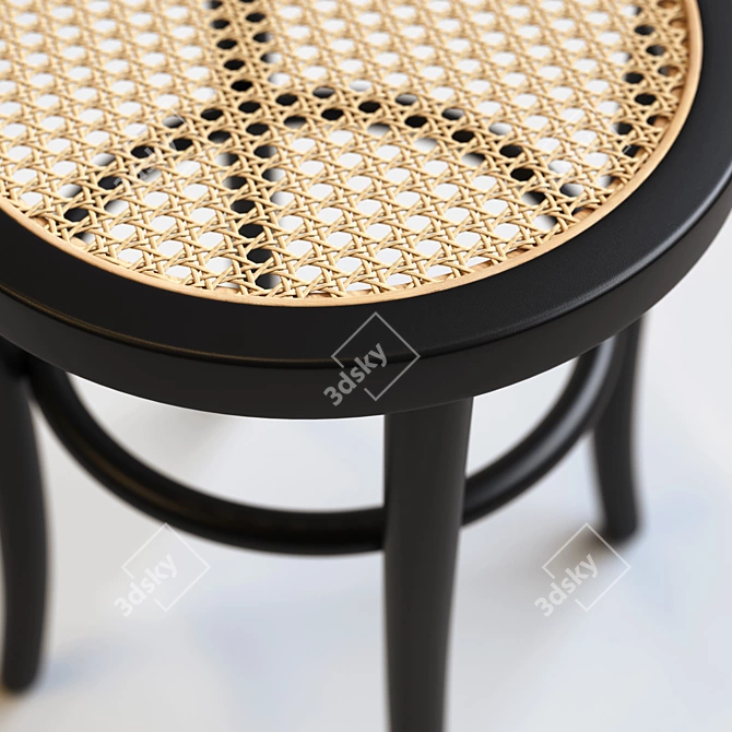 Vintage Rattan Stool, Cedak - Stylish Retro Design 3D model image 3