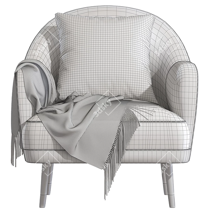 Cozy Fabric Armchair by Laskasas 3D model image 5