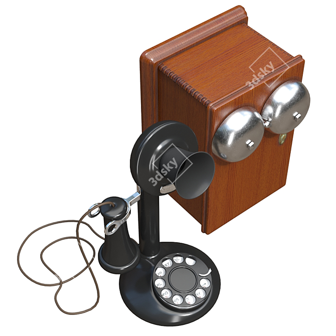 Retro Bell Telephone Vintage 3D model image 2