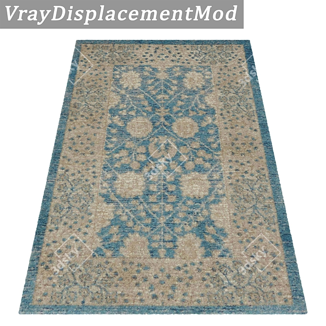 Luxury Set of 3 High-Quality Carpets 3D model image 3