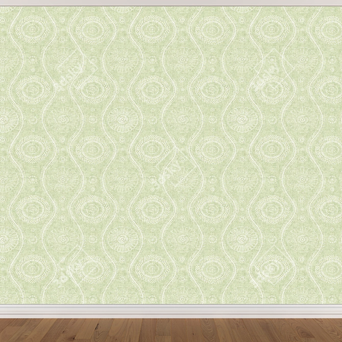 Seamless Wallpaper Set: 3 Color Options 3D model image 3