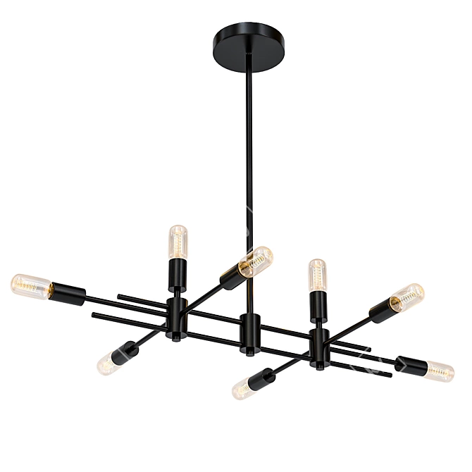 Sleek 8-Light Suspension Fixture 3D model image 1