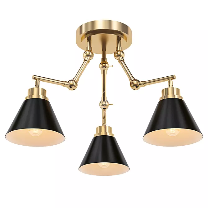 Antique Brass LED Ceiling Light 3D model image 1