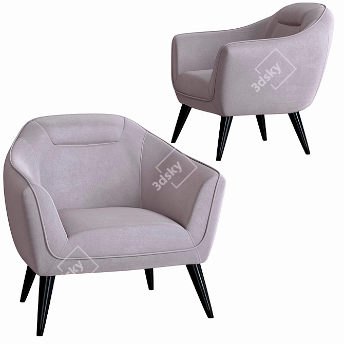 TICIAN Armchair: Elegant and Comfortable 3D model image 8