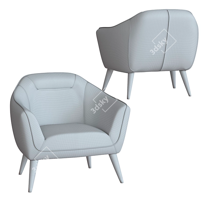 TICIAN Armchair: Elegant and Comfortable 3D model image 9