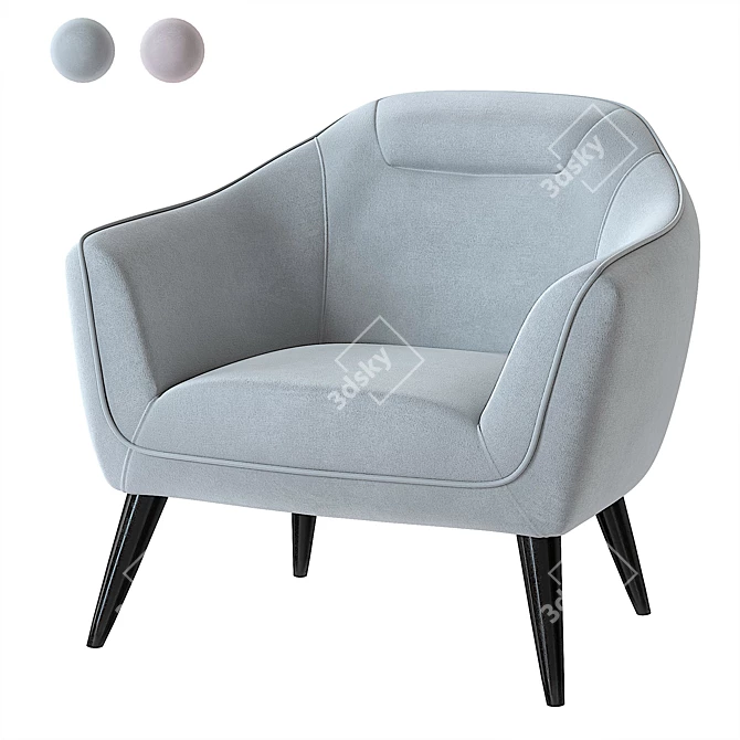 TICIAN Armchair: Elegant and Comfortable 3D model image 11