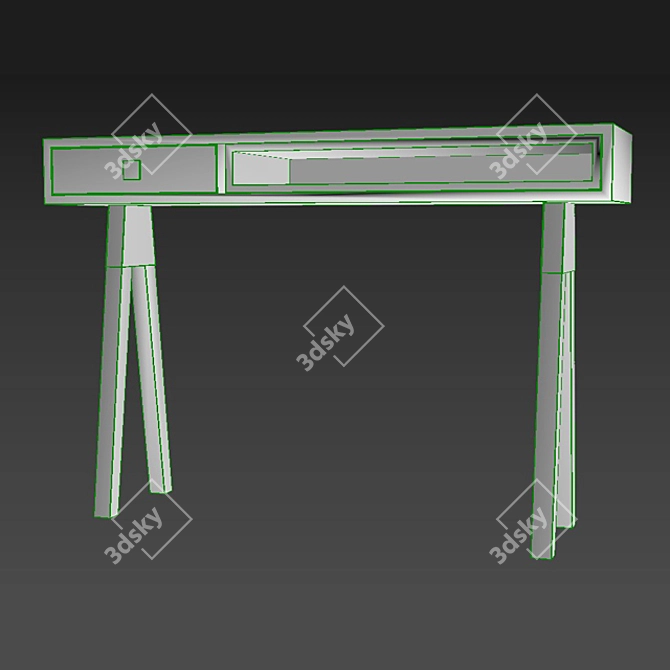 Sleek Stick Console with Drawer 3D model image 3