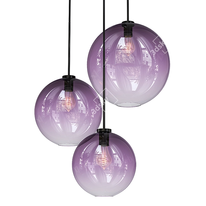 Elegant Glass Pendant Lighting 3D model image 1