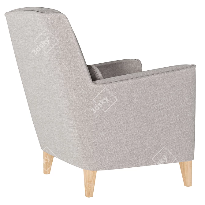 Modern Velvet Armchair: Fyna 3D model image 2