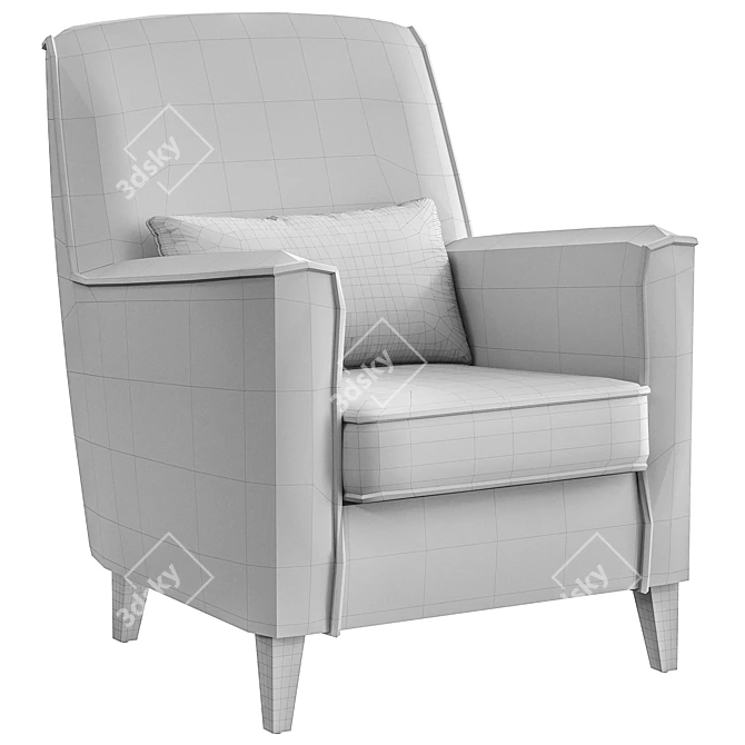 Modern Velvet Armchair: Fyna 3D model image 5