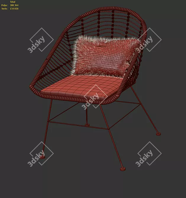 Mayorka Wicker Chair: Elegant and Comfortable 3D model image 3
